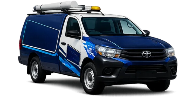 Our drain service van out on a Beecroft job
