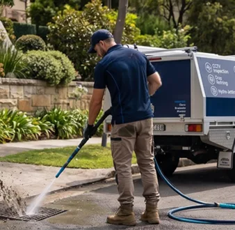Cutting tree roots out of a Beecroft drain